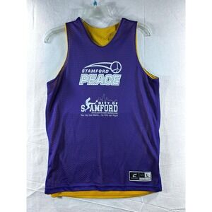 Champro Youth Large Reversible Basketball Jersey Purple Gold‎ Stamford Peace #8